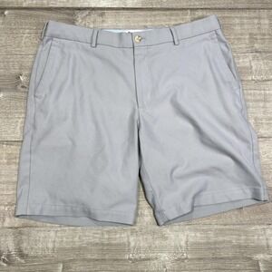 Peter Millar Shorts Mens 35 Gray Performance Golf Dress Chino Polyester